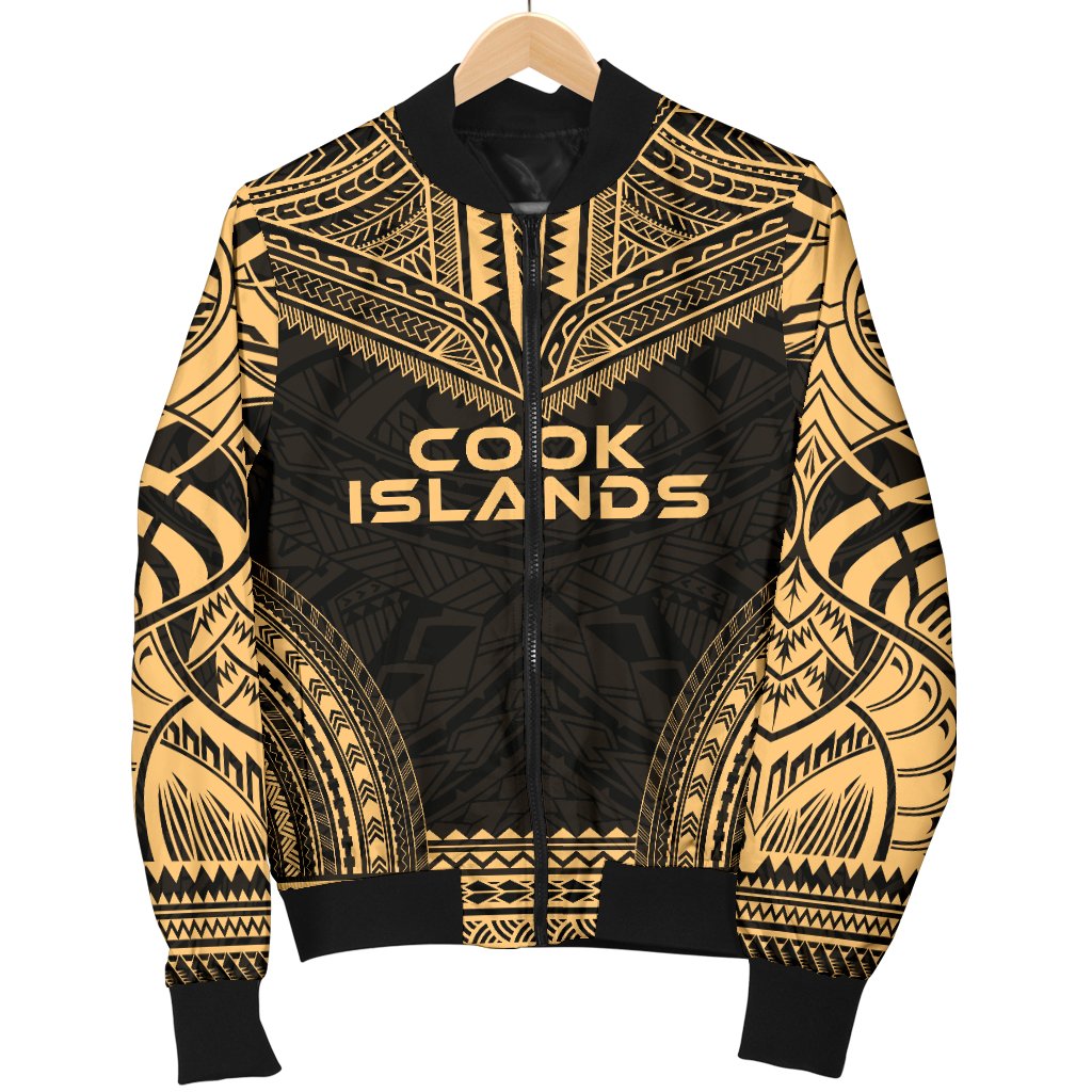 Cook Islands Polynesian Chief Men's Bomber Jacket - Gold Version - Polynesian Pride
