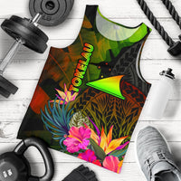 Tokelau Polynesian Men's Tank Top - Hibiscus and Banana Leaves Reggae - Polynesian Pride