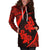 Hawaii Polynesian Hoodie Dress - Hawaii Hibiscus Polynesian Tattoo Red TH5 - Polynesian Pride