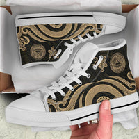 American Samoa High Top Shoes - Gold Tentacle Turtle - Polynesian Pride