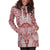 Polynesian Women's Hoodie Dress - Polynesian White Red - Polynesian Pride