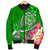 Tahiti Men's Bomber Jacket - Turtle Plumeria (Green) - Polynesian Pride