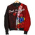 Cook Islands Polynesian Men's Bomber Jacket - Coat Of Arm With Hibiscus - Polynesian Pride