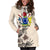 Cook Islands Hoodie Dress - The Beige Hibiscus - Polynesian Pride