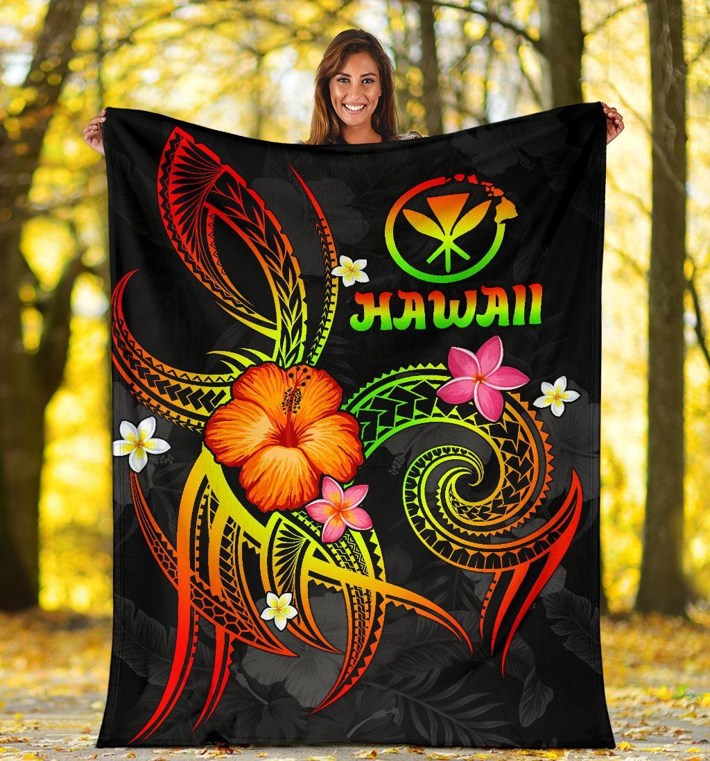 Polynesian Hawaii Premium Blanket - Legend of Kanaka Maoli (Reggae) - Polynesian Pride