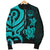 Marshall Islands Men's Bomber Jacket - Tentacle Turtle Turquoise - Polynesian Pride