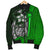 Samoa Polynesian Men's Bomber Jackets Green - Turtle With Hook - Polynesian Pride