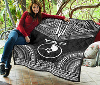 Yap Premium Quilt - Yap Flag Polynesian Chief Black Version - Polynesian Pride