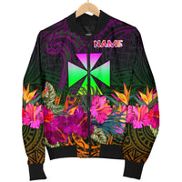 Wallis and Futuna Personalised Men's Bomber Jacket - Summer Hibiscus - Polynesian Pride