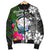 Marshall Islands Men Bomber Jacket - Turtle Plumeria Banana Leaf Crest - Polynesian Pride