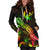 Tonga Polynesian Hoodie Dress - Turtle With Blooming Hibiscus Reggae - Polynesian Pride