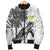 Hawaii Men Bomber Jacker - Turtle Palm Tree White White - Polynesian Pride