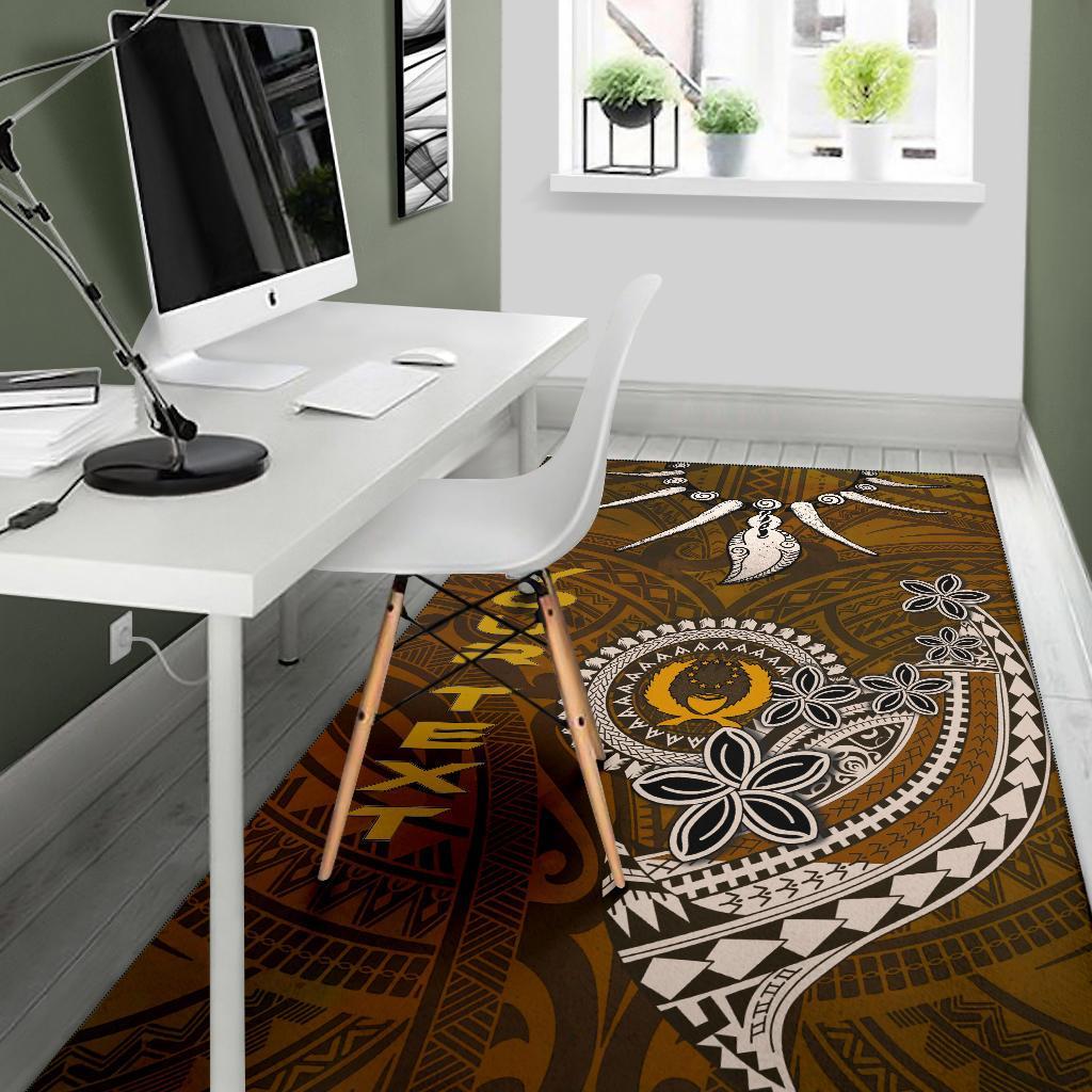 Pohnpei Custom Personalised Area Rugs - Polynesian Boar Tusk Brown - Polynesian Pride