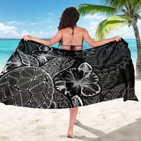 Fiji Sarong - Turtle Hibiscus Pattern Black - Polynesian Pride