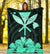 Hawaiian Kanaka Premium Blanket Hibiscus Polynesian Love Turquoise - Polynesian Pride