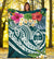 Guam Polynesian Premium Blanket - Summer Plumeria (Turquoise) - Polynesian Pride