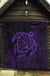 Hawaii Turtle Kanaka Map Hibiscus Poly Premium Quilt - Purple - Polynesian Pride