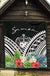 Samoa Premium Quilt - Samoa Coat of Arms & Polynesian Tropical Flowers White - Polynesian Pride