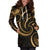 New Zealand Maori Mangopare Women Hoodie Dress Polynesian - Gold - Polynesian Pride