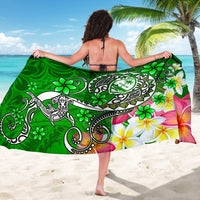 Guam Sarong - Turtle Plumeria (Green) - Polynesian Pride
