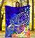 Hawaii Premium Blanket - Turtle Plumeria Polynesian Tattoo Blue Color - Polynesian Pride