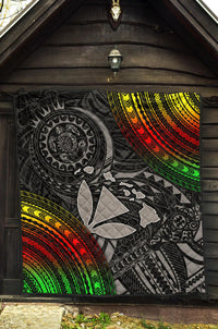 Hawaii Polynesian Premium Quilt - Kanaka Maoli Hawaiian Map - Polynesian Pride