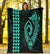 Hawaii Kakau Makau Fish Hook Polynesian Premium Blanket - Turquoise - Polynesian Pride