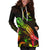 Chuuk Polynesian Hoodie Dress - Turtle With Blooming Hibiscus Reggae - Polynesian Pride