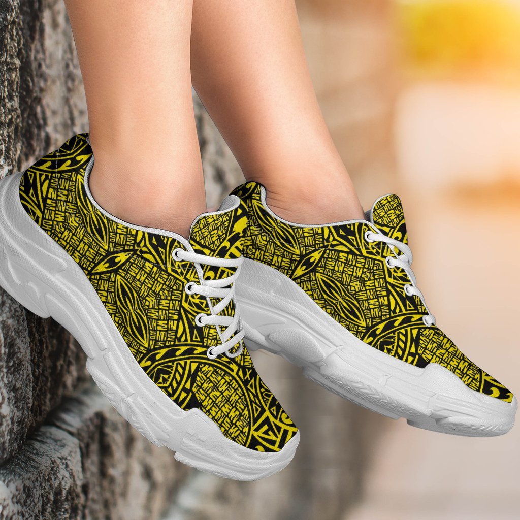 Polynesian Lauhala Mix Yellow Chunky Sneakers - Polynesian Pride