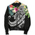 Polynesian American Samoa Men's Bomber Jacket - Summer Plumeria (Black) - Polynesian Pride