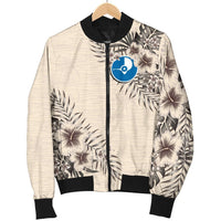 Yap Men's Bomber Jacket - The Beige Hibiscus - Polynesian Pride