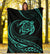 Hawaii Turtle Premium Blanket - Turquoise - Frida Style - Polynesian Pride