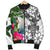 New Caledonia Men's Bomber Jacket White - Turtle Plumeria Banana Leaf Crest - Polynesian Pride