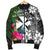 Wallis and Futuna Men Bomber Jacket - Turtle Plumeria Banana Leaf - Polynesian Pride