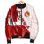 Tonga Polynesian Men's Bomber Jacket - Waving Silky Flag Red - Polynesian Pride