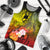 Tonga Men's Tank Top - Humpback Whale with Tropical Flowers (Yellow) - Polynesian Pride