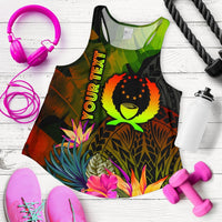 Pohnpei Polynesian Personalised Women's Racerback Tank - Hibiscus and Banana Leaves Art - Polynesian Pride