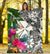 Wallis And Futuna Custom Personalised Premium Blanket White - Turtle Plumeria Banana Leaf - Polynesian Pride