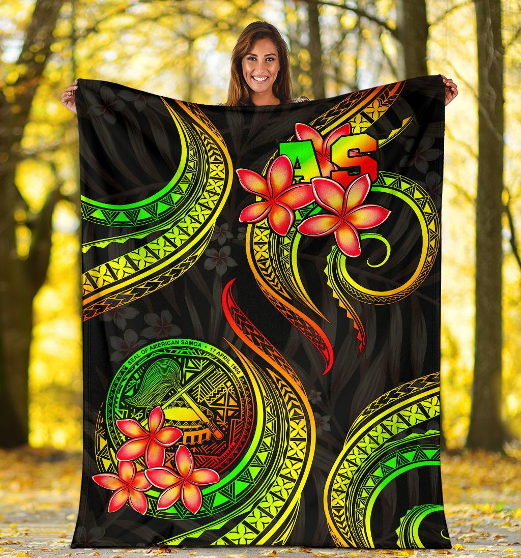 American Samoa Polynesian Premium Blanket - Reggae Plumeria - Polynesian Pride