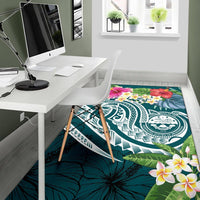 FSM Polynesian Area Rug - Summer Plumeria (Turquoise) - Polynesian Pride