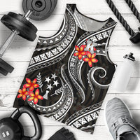 Kosrae Micronesian Men Tank Top - Black Plumeria BLACK - Polynesian Pride