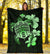 Hawaiian Kanaka Hibiscus Plumeria Mix Polynesian Turtle Premium Blanket Green AH White - Polynesian Pride