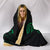 Hawaii Map Plumeria Polynesian Green Turtle Hooded Blanket - Polynesian Pride