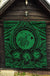 Hawaii Premium Quilt - Hawaii Map Honu Hibiscus Green Polynesian Premium Quilt - Polynesian Pride