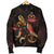 Vanuatu Polynesian Men's Bomber Jacket - Turtle With Blooming Hibiscus Gold - Polynesian Pride