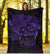 Hawaii Turtle Ohana Hibiscus Poly Premium Blanket - Purple - Polynesian Pride