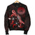 American Samoa Polynesian Men's Bomber Jacket - Turtle With Blooming Hibiscus Red - Polynesian Pride