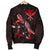 Hawaii Polynesian Men's Bomber Jacket - Turtle With Blooming Hibiscus Red - Polynesian Pride