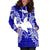 Papua New Guinea Polynesian Hoodie Dress Map Blue - Polynesian Pride