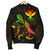 Hawaii Polynesian Men's Bomber Jacket - Turtle With Blooming Hibiscus Reggae - Polynesian Pride